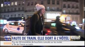 "J'ai pas forcément les moyens", "ça commence à être long et pénible": avec la grève des transports, cette jeune femme est contrainte de dormir à l'hôtel pour pouvoir se rendre sur son lieu de travail le matin