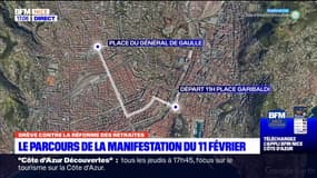 Grève contre la réforme des retraites: le parcours de la manifestation du 11 février à Nice