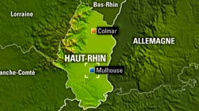 Carte de Mulhouse dans l'est de la France.