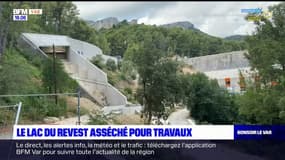 Var: le lac du Revest asséché pour réaliser des travaux sur le barrage
