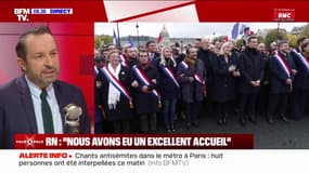 RN à la marche contre l'antisémitisme: "Le fait politique le plus important, c'est que Marine Le Pen ait rompu il y a près de15 ans avec Jean-Marie Le Pen sur cette cause-là", affirme Sébastien Chenu 
