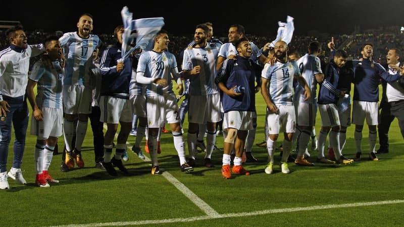 Les joueurs argentins fêtent la qualif'