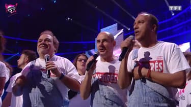 Les Inconnus lors du concert des Enfoirés