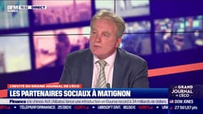 
Ce lundi 26 octobre, François Hommeril, président de la CFE-CGC, est revenu sur la réunion des partenaires sociaux qui s'est tenue à Matignon dans l'émission Le Grand Journal de l'Éco présentée par Thomas Sasportas. Le Grand Journal de l'Éco est à voir ou écouter du lundi au vendredi sur BFM Business.


Dès 18h, Le Grand Journal de l'Éco, le rendez-vous de référence d'information et de contextualisation business. Hedwige Chevrillon reçoit les grands acteurs de l'actualité économique, politique et financière.


BFM Business est la 1ère chaîne française d'information économique et financière en continu, avec des interviews exclusives de patrons, d'entrepreneurs, de politiques, d'experts et d'économistes afin de couvrir l'ensemble de l'actualité française et internationale. BFM Business vous propose aussi des conseils pour vos finances par des personnalités de référence dans les domaines du patrimoine, de l'immobilier ou des marchés financiers. Retrouvez tous les jours : Christophe Jakubyszyn, Sandra Gandoin, Nicolas Doze, Hedwige Chevrillon, Jean-Marc Daniel, Anthony Morel, Guillaume Sommerer, Cédric Decoeur, Karine Vergniol, Sébastien Couasnon, Emmanuel Lechypre, Benaouda Abdeddaïm, Stéphanie Coleau... BFM Business est disponible sur votre box (SFR : canal 46 / Orange : canal 228 / Bouygues : canal 242 / Free : canal 347 / Canal : canal 108) ainsi qu'en direct et replay sur l'application BFM Business et le site : www.bfmbusiness.fr.
