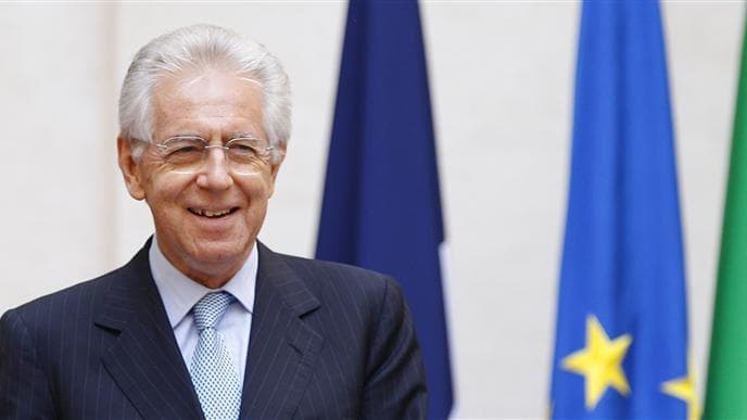 Les dirigeants des poids lourds de l'euro -la chancelière allemande Angela Merkel, le président français François Hollande, le président du Conseil italien Mario Monti (photo) et le président du gouvernement espagnol Mariano Rajoy- se réunissent ce vendre