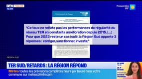 "En constante amélioration": la région Sud répond sur les retards de TER