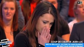 Nikita Bellucci sur le plateau de "Touche pas à mon poste!", le 28 février 2018