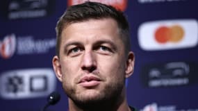 Handre Pollard en conférence de presse, à Presles le 17 octobre 2023