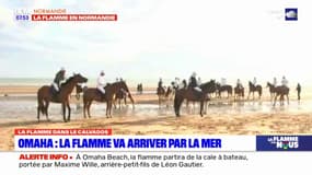 JO 2024: des dizaines de cavaliers sur Omaha Beach pour procéder au relais de la flamme 