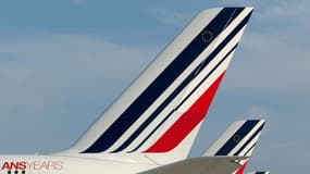 Le logo d'Air France sur un avion à l'aéroport Charles de Gaulle le 15 septembre 2014 (photo d'illustration).
