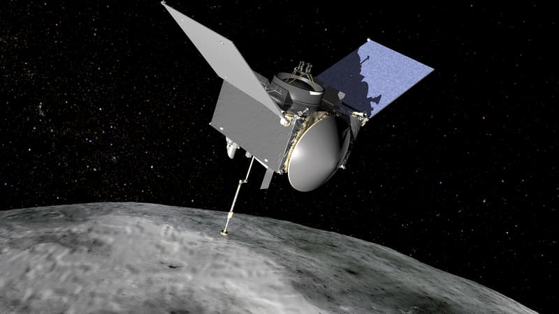 Vue d'artiste de la mission OSIRIS-REx. 