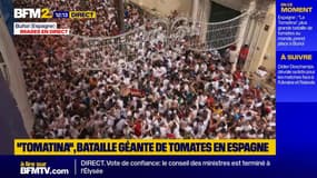 Espagne: "La Tomatina", gigantesque bataille de tomates et fête traditionnelle, se déroule à Buñol 
