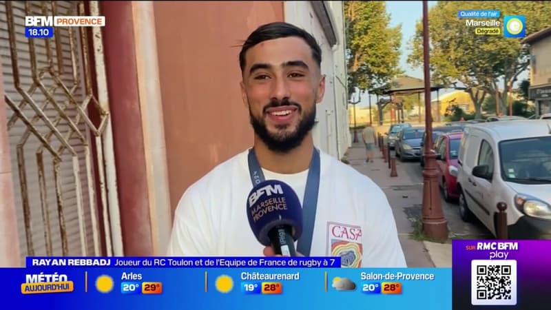 Rayan Rebbadj de retour à Port-de-Bouc pour célébrer sa médaille d'or en rugby à 7