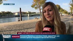 "Il n'avait pas de permis, il grillait tous les feux rouges ce soir là", Julie, victime d'un accident de la route en 2016 témoigne sur RMC