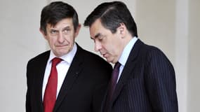 Le secrétaire général de l'Elysée Jean-Pierre Jouyet et l'ex-Premieer ministre François Fillon (ici photographiés en novembre 2008).