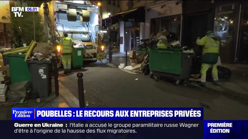 Cette nuit, une entreprise privée a ramassé les poubelles dans un arrondissement touché par la grève des éboueurs