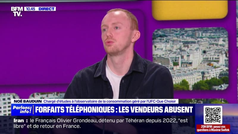 Forfaits téléphoniques trop chers: Si vous payez plus de dix euros, il faut voir quel est le service qui justifie ce prix-là, indique Noé Bauduin (UFC-Que Choisir)