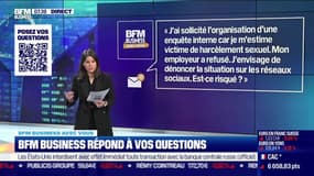 BFM Business avec vous : Est-ce risqué de dénoncer un fait de harcèlement sexuel au bureau sur les réseaux sociaux ? - 01/02