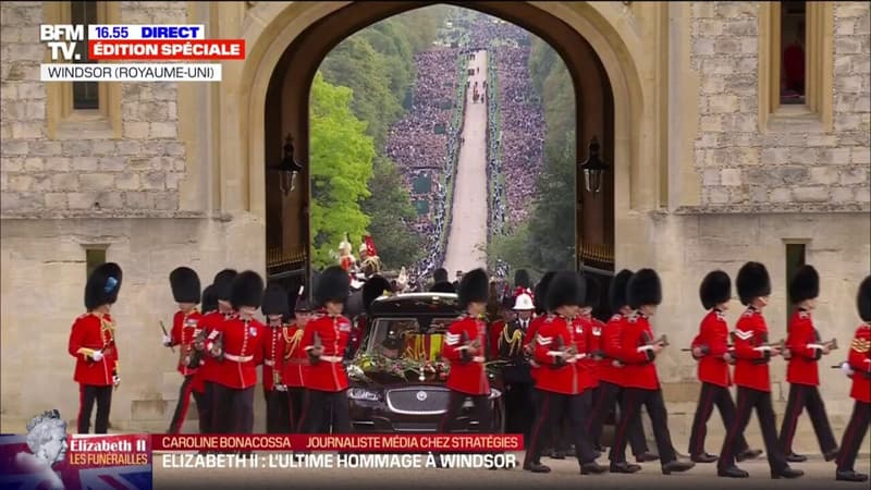 Funérailles d'Elizabeth II: le cercueil de la reine arrive au château de Windsor