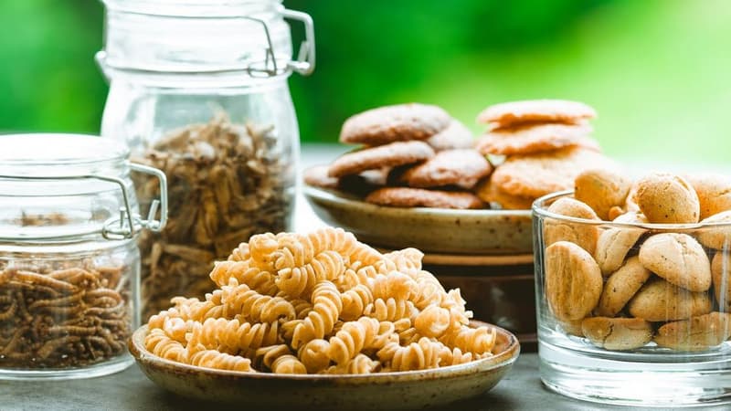 Micronutris élève deux espèces d'insectes comestibles, l'entreprise propose des biscuits salés, des macarons, des insectes apéritifs et bientôt des pâtes.
