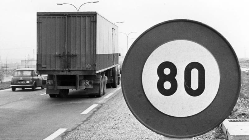 Une photo d'archives de novembre 1973, où la vitesse était limitée à 80km/h pour économiser le carburant, en plein choc pétrolier.