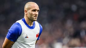 Maxime Lucu à l'échauffement avec les Bleus, le 12 novembre 2022