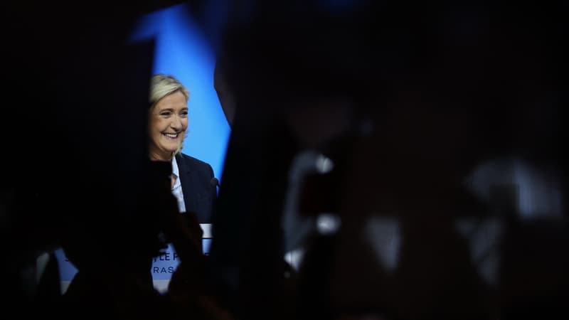 Marine Le Pen en meeting à Arras (Pas-de-Calais), le 21 avril 2022