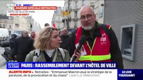 Retraites: des manifestants se sont rassemblés devant l'hôtel de ville de Paris 