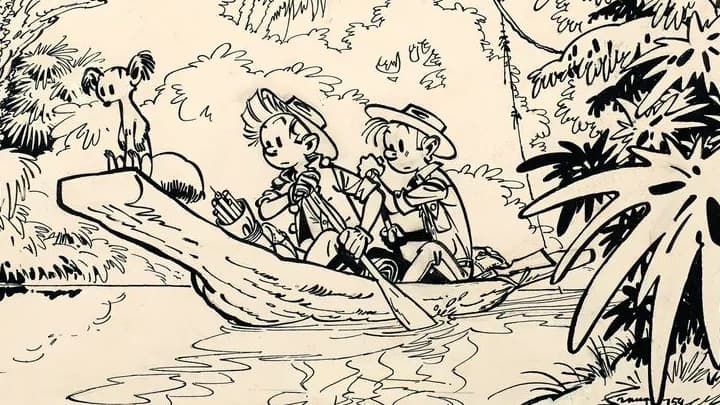 Un dessin de Spirou et Fantasio, par Franquin