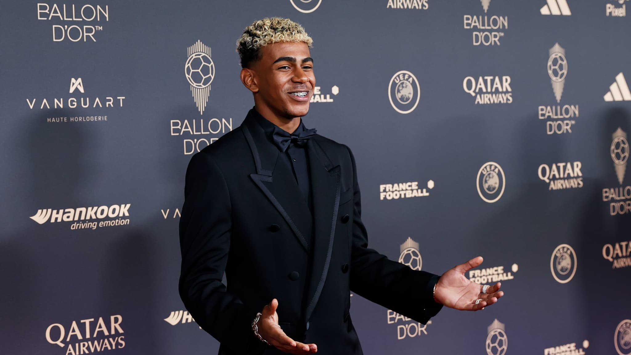 L'attaquant du Barça Lamine Yamal à la cérémonie du Ballon d'or le 22 septembre 2025 à Paris