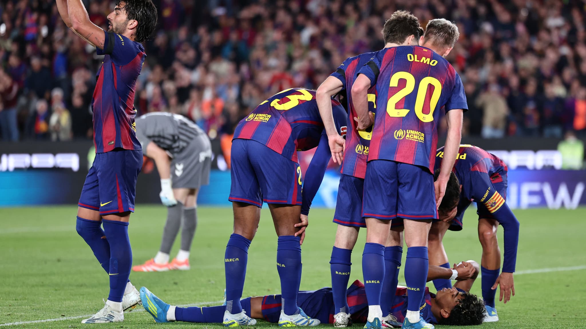 Lamine Yamal sortant sur blessure