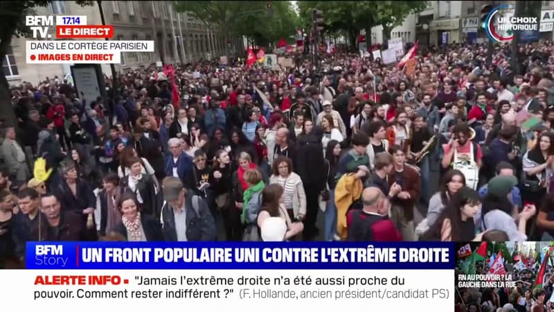 Manifestation anti-RN à Paris: 75.000 manifestants selon la préfecture, 250.000 selon la CGT