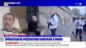 Paris: Stéphane Buzon, secouriste de la Croix Blanche salue le respect des gestes sanitaires ce week-end