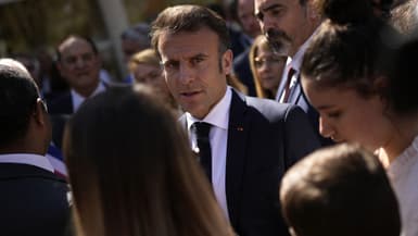 Emmanuel Macron à Ganges le 20 avril 2023 