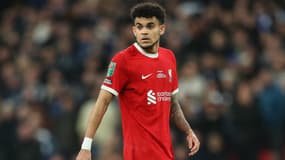 Luis Diaz avec Liverpool en février 2024