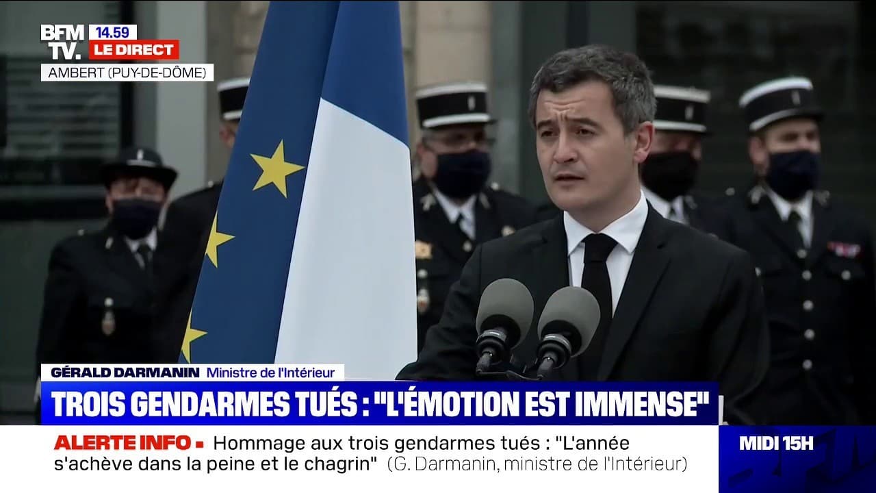 Ils Ont Sauve La Vie D Une Femme Gerald Darmanin Rend Hommage Aux Trois Gendarmes Tues Dans Le Puy De Dome
