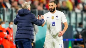 Didier Deschamps et Karim Benzema en octobre 2021