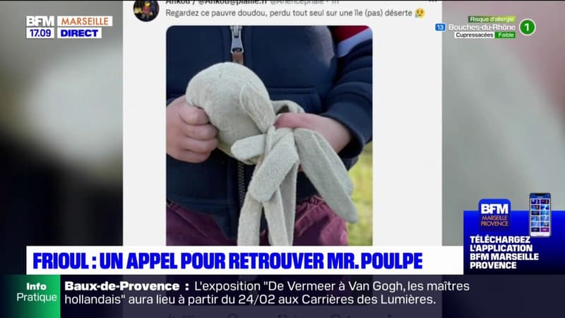 Frioul: un appel pour retrouver un doudou perdu