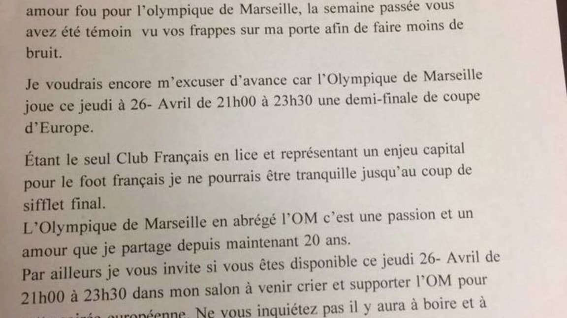 La lettre d'un supporter de l'OM à ses voisins La lettre d'un supporter de l'OM à ses voisins