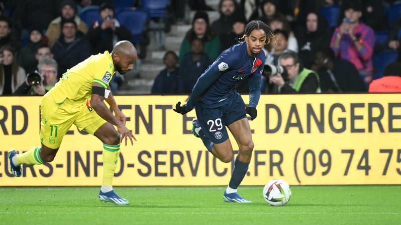 Bradley Barcola lors de PSG-Nantes, 9 décembre 2023