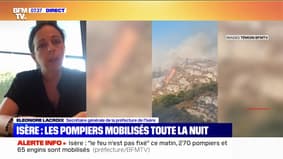Isère: la préfecture indique que "le feu n'est pas fixé" ce lundi matin, 270 pompiers et 65 engins sont toujours mobilisés