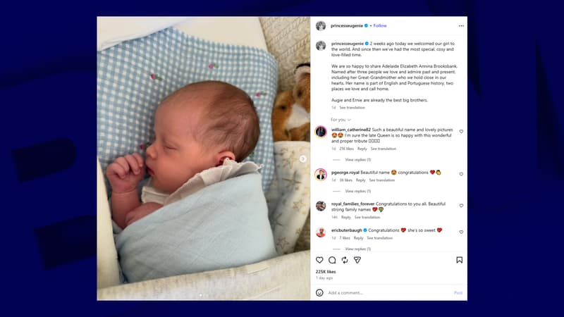 La princesse Eugenie d'York révèle les prénoms de sa fille née au début du mois