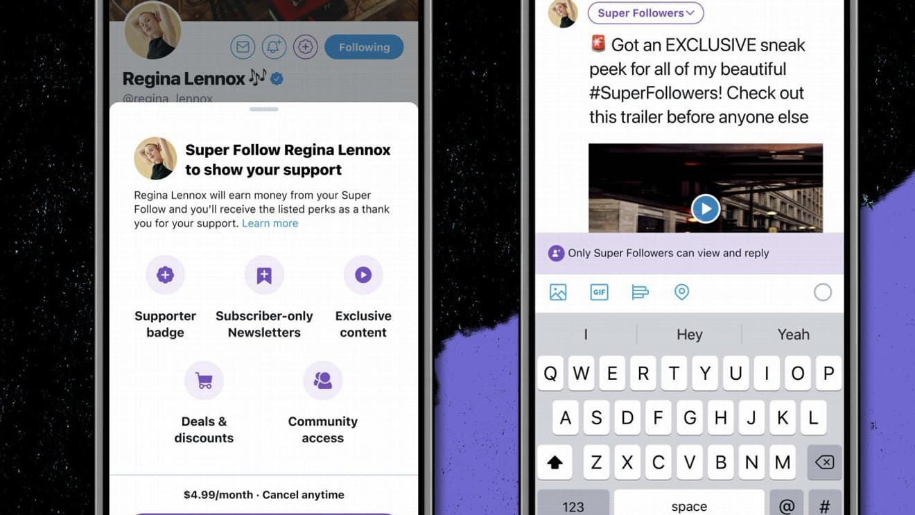 La fonction "Super Follow", présentée par Twitter