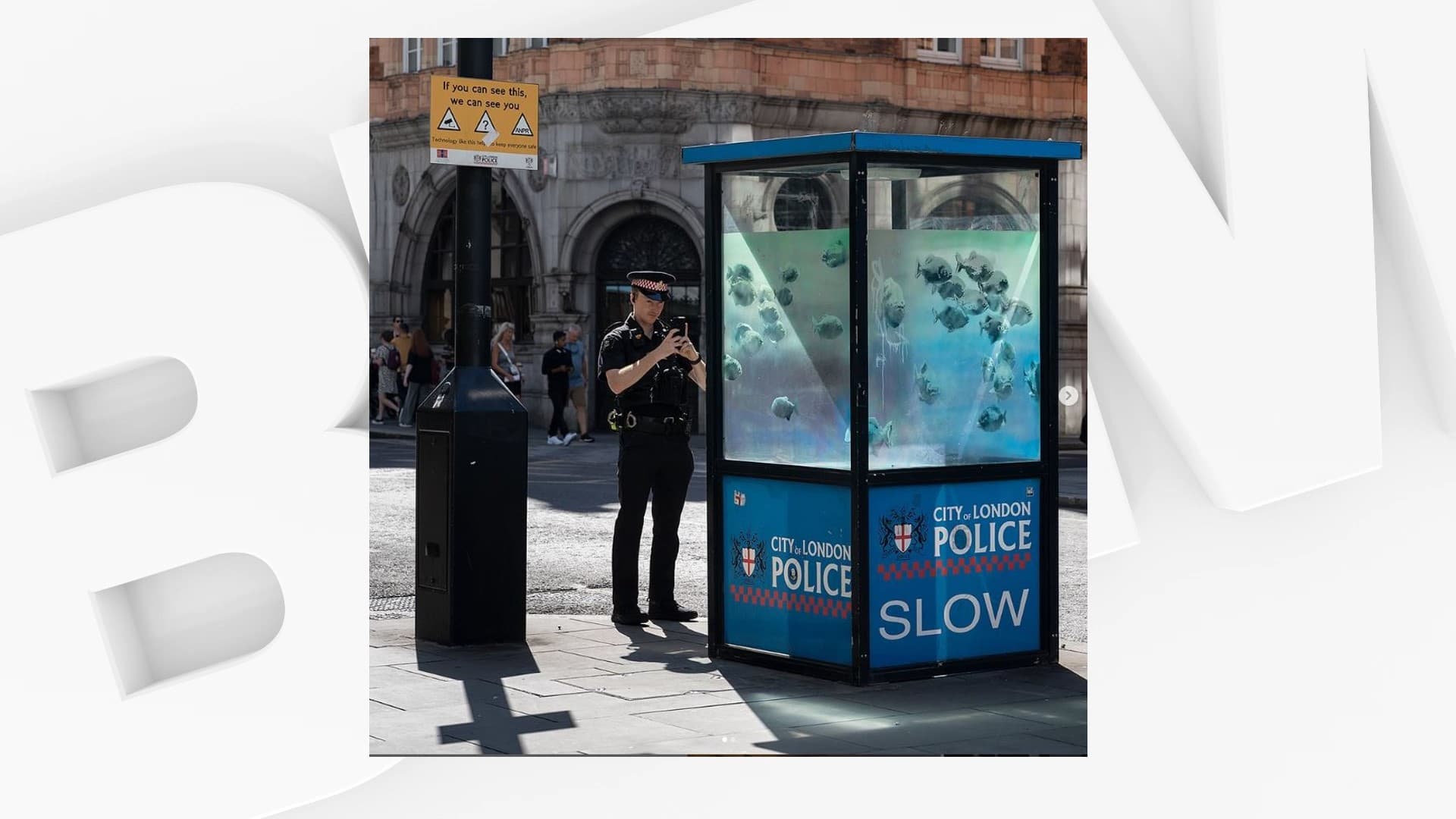 Banksy claims 7th artwork on London police box