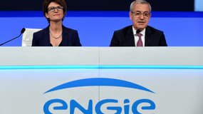 La directrice générale d'Engie, Isabelle Kocher, et le président, Jean-Pierre Clamadieu. 