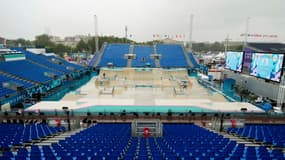 Le site du skateboard aux Jeux olympiques à la Concorde, le 27 juillet 2024
