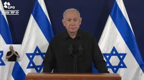 Benjamin Netanyahu, le Premier ministre israélien, samedi 28 octobre. 