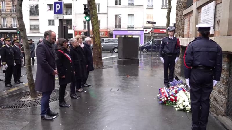Attentats du 13-Novembre: une minute de silence observée en hommage aux victimes de la brasserie la Belle Équipe dans le 11e arrondissement de Paris