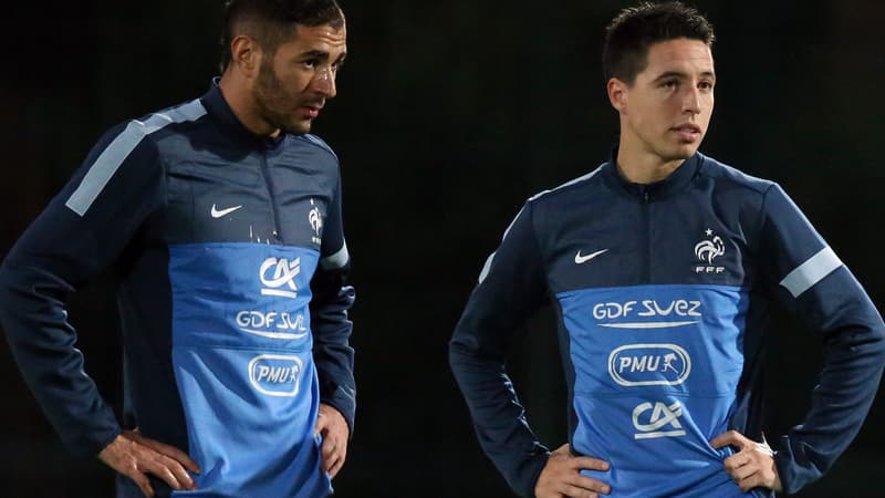 Karim Benzema et Samir Nasri en 2013 avec les Bleus