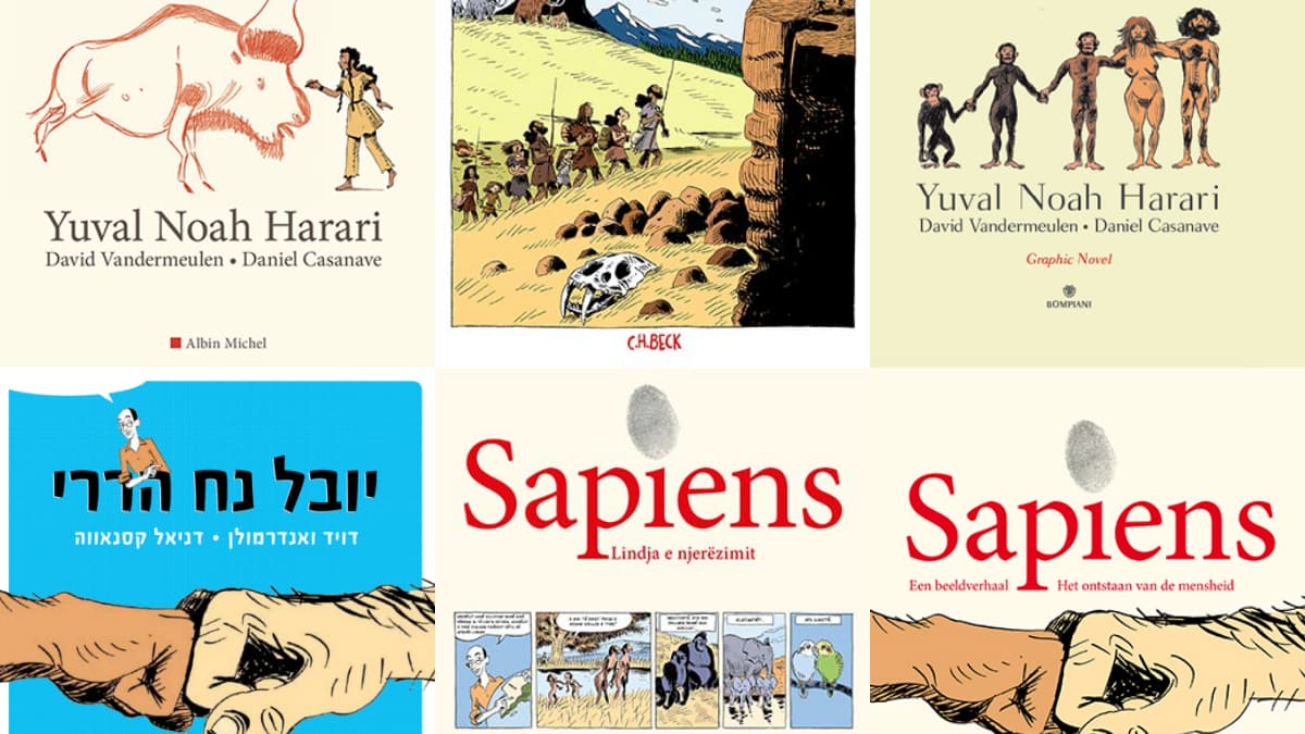 Les différentes couvertures de la BD "Sapiens"